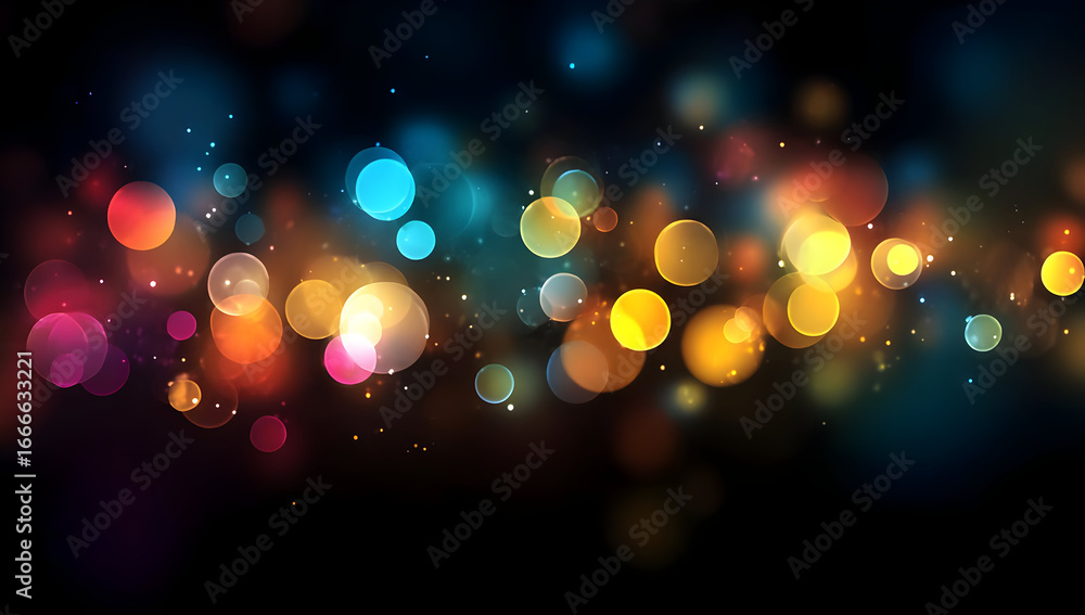 Poster a vibrant collection of blurred circles of various sizes and colors, creating a stunning visual effe