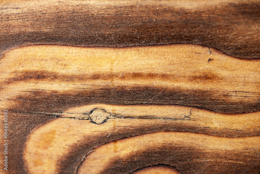 Aufkleber closeup view of the intricate grain pattern of rustic hardwood surface. wood texture background