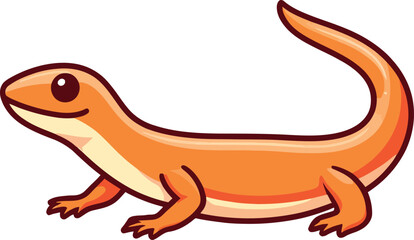 Fototapeta premium Cute cartoon a illustrator vector salamander
