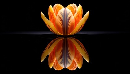 Obraz premium Abstract Orange Flower Reflection