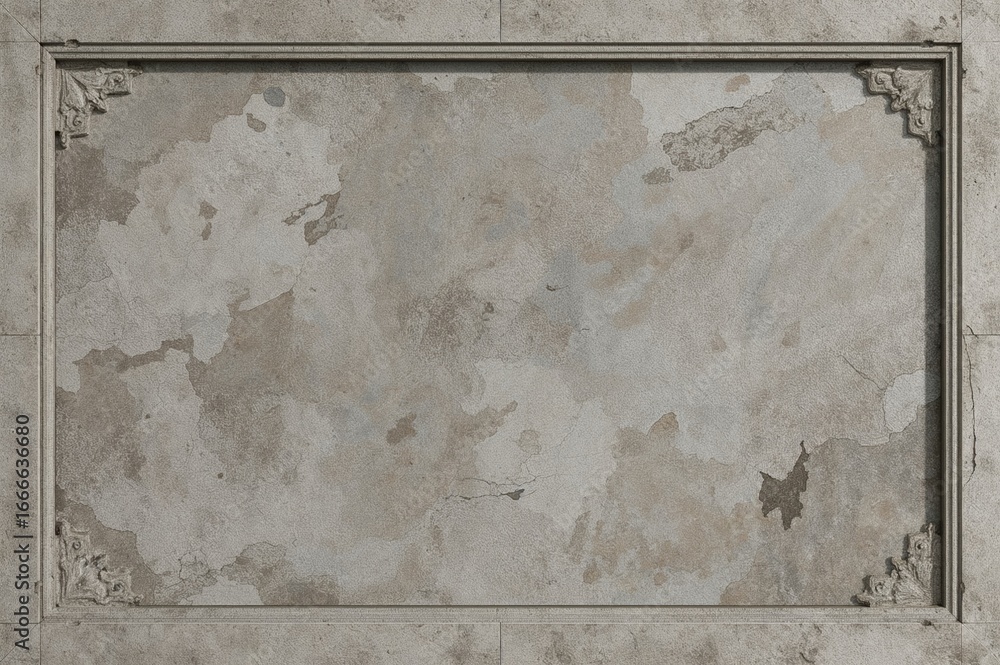 Poster Vintage textured cement surface with abstract pattern and design frame