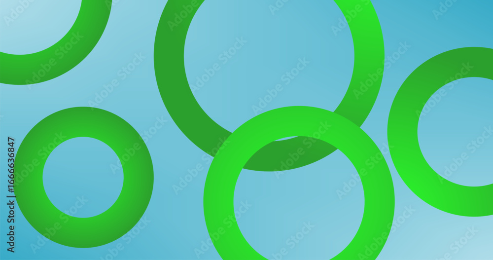 Aufkleber abstract background with green circles on blue background gradient design