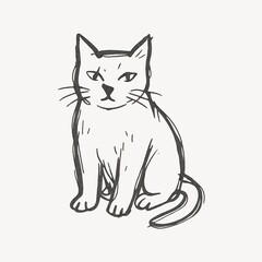 Obraz premium Minimalist cat line art
