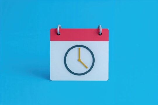 Daily task reminder with deadline alert and notification symbol, cartoon style on blue backdrop