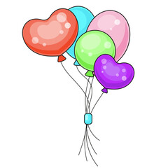 Colorful Balloons - Hearts Vector Illustration