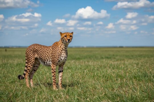 Cheetah resting at the edge of the skyline
