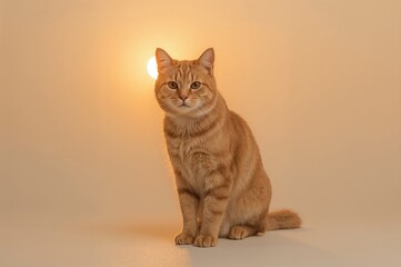 Obraz premium Feline Silhouette Against Morning Light