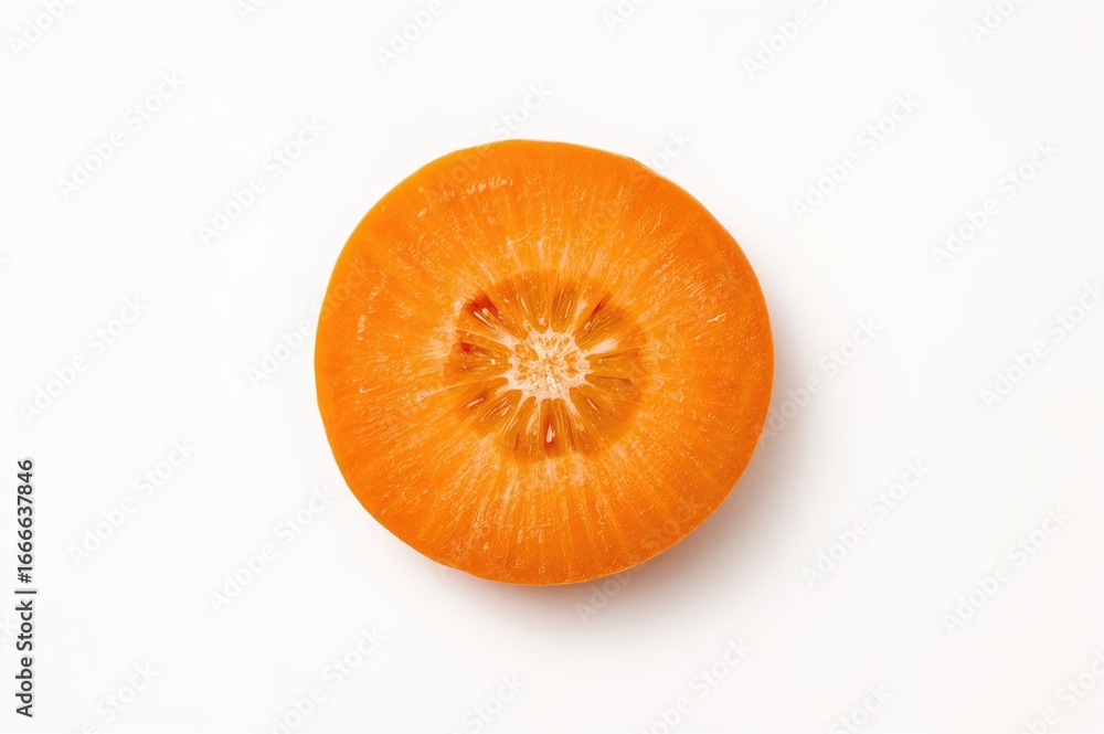 Poster top view of a single carrot on a plain white surface with space for text. flat lay.