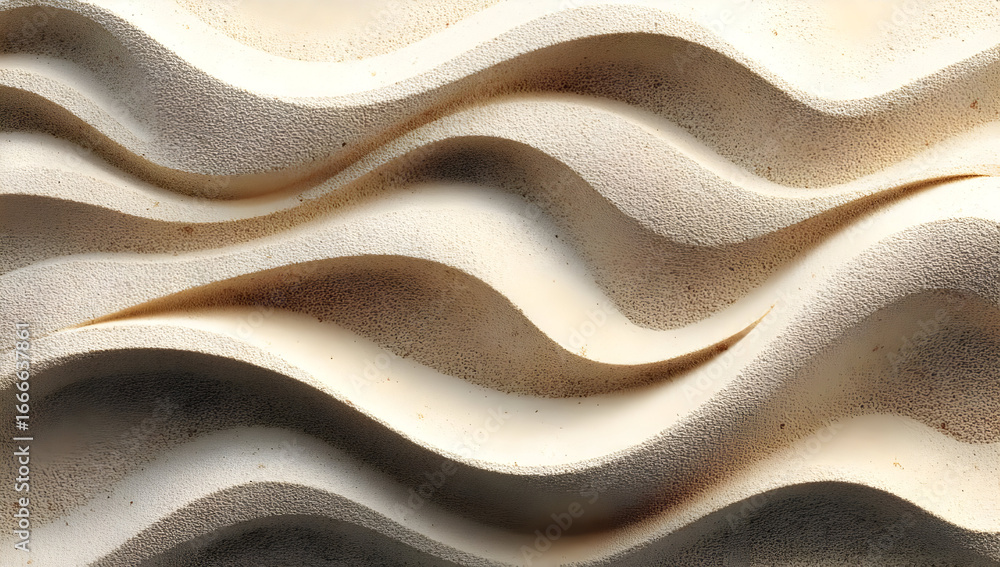 Poster an abstract representation of flowing waves, showcasing intricate textures and soft lines. this arti