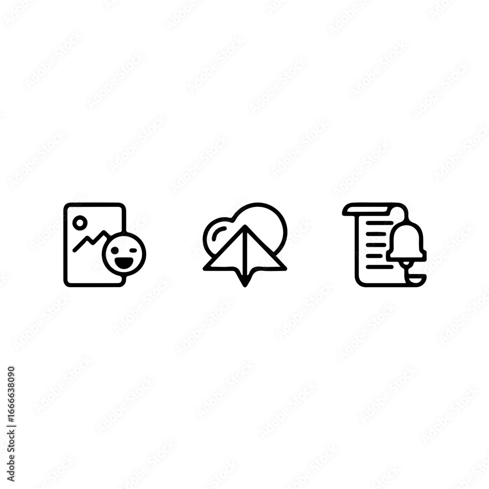 Aufkleber whimsical notification icons, modern user interface elements for app or website design project, simp