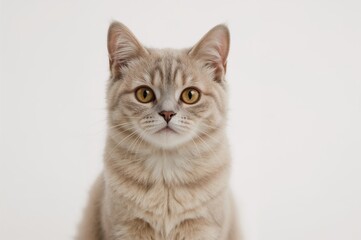 Obraz premium Feline poised against a plain white backdrop