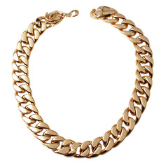 Obraz premium Shiny Gold Necklace Isolated on White Background