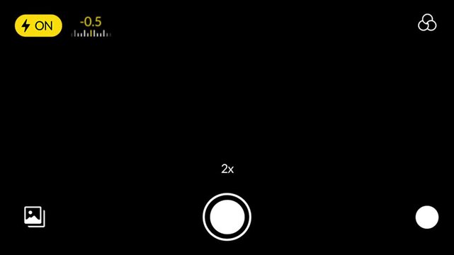 The camera shutter in black background.