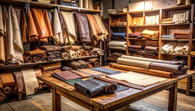 Leather Display In Workshop