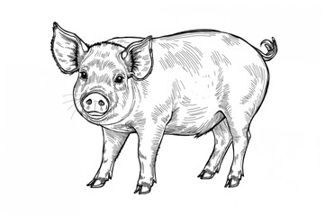 Fototapeta premium Illustrations of a swine