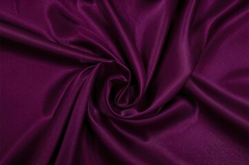 Obraz premium Luxurious deep purple satin with gentle drapes and glossy texture, perfect for festive banners and panoramic designs.