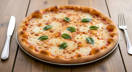 Delicious Homemade Margherita Pizza with Fresh Basil