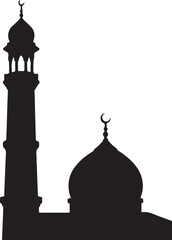 Mosque miner black vector