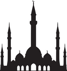 Mosque miner black vector