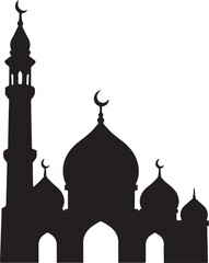 Mosque miner black vector