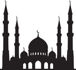 Mosque miner black vector