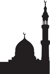 Mosque miner black vector