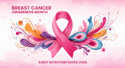 Poster of Breast Cancer Awareness Month- a reminder that early detection saves lives