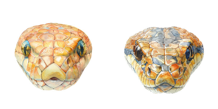 snake head watercolor vector illustration