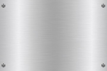 Silver metal panel with bolts and brushed finish