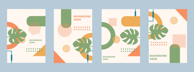 Collection of minimal abstract covers. Colorful and geometric vector backgrounds.