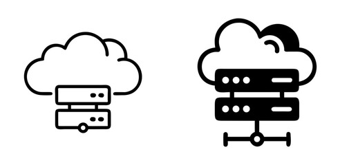 Cloud Server Icon Design for Data Storage, Hosting, and Cloud Computing