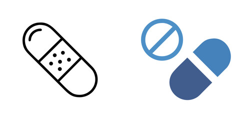 Pill Icon for Medicine, Healthcare, Pharmaceutical, Medical Treatment and Health