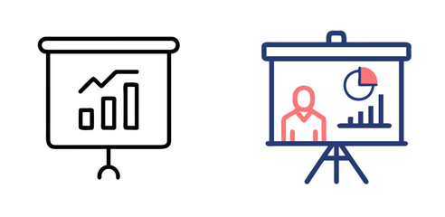 Presentation Icon for Business, Meeting, Education, Slides and Professional Communication