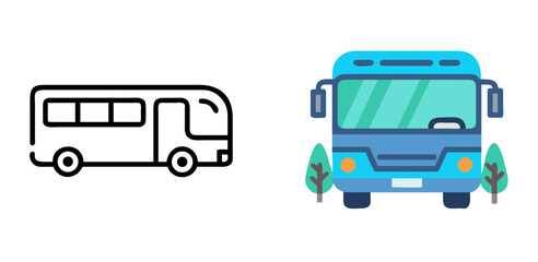 Travel Bus Icon for Transportation, Tourism, Commuting and Road Trips