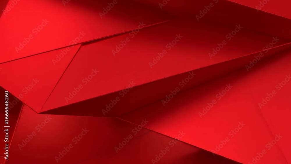 Aufkleber Dynamic Abstract Background with Angular Crimson Shapes a Modern Geometric Design and Bright Red Color Palette for Graphic Design Projects