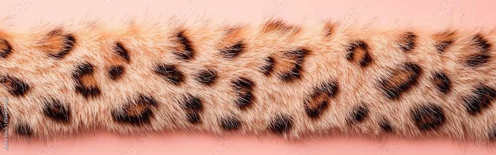 Aufkleber a close-up of a leopard's fur showcasing its distinctive patterns against a soft pink background.