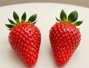 Bright red strawberries with a fresh texture, suitable for healthy food concepts, sweet fruit, and desserts.
