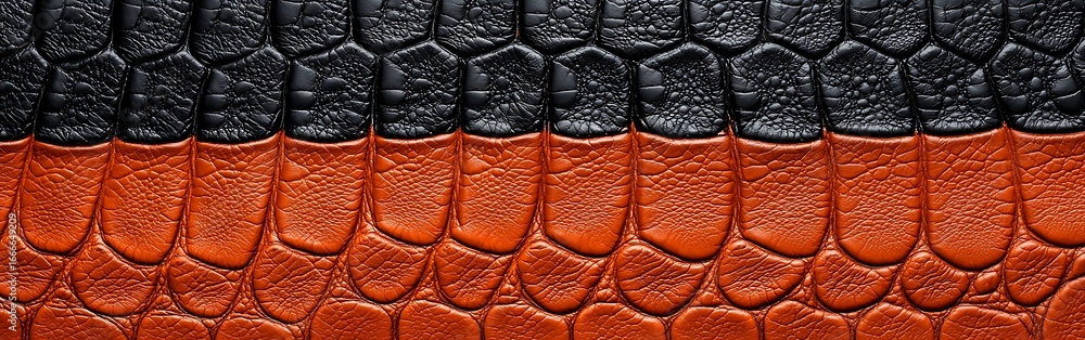 Aufkleber a close-up image showcasing textured reptilian skin with alternating colors of black and orange, hig