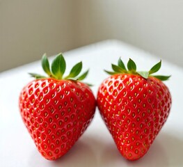 Bright red strawberries with a fresh texture, suitable for healthy food concepts, sweet fruit, and desserts.
