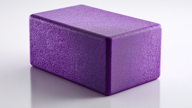 Yoga on white background foam block.


