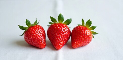 Bright red strawberries with a fresh texture, suitable for healthy food concepts, sweet fruit, and desserts.

