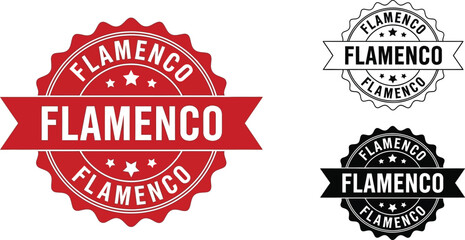 Obraz premium Vector flamenco label design template for graphic and web design