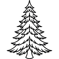 Obraz premium Fir Tree line art vector