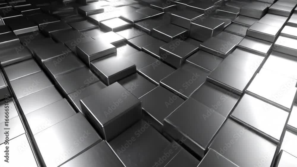 Aufkleber metallic cube grid texture abstract silver gray blocks geometric pattern modern design structure bac
