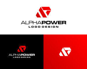 Letter AP Logo Design Bold Red Monogram