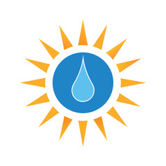Circular Sunburst with Abstract Water Drop Design Vector
