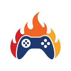 Dynamic Controller Shape with Dual Flame Tails Illustration