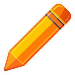 Glossy bright orange crayon vector art