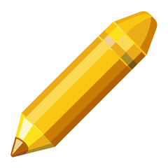 Glossy gold crayon vector illustration with shine effect