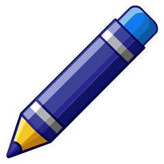 Glossy navy blue crayon vector illustration